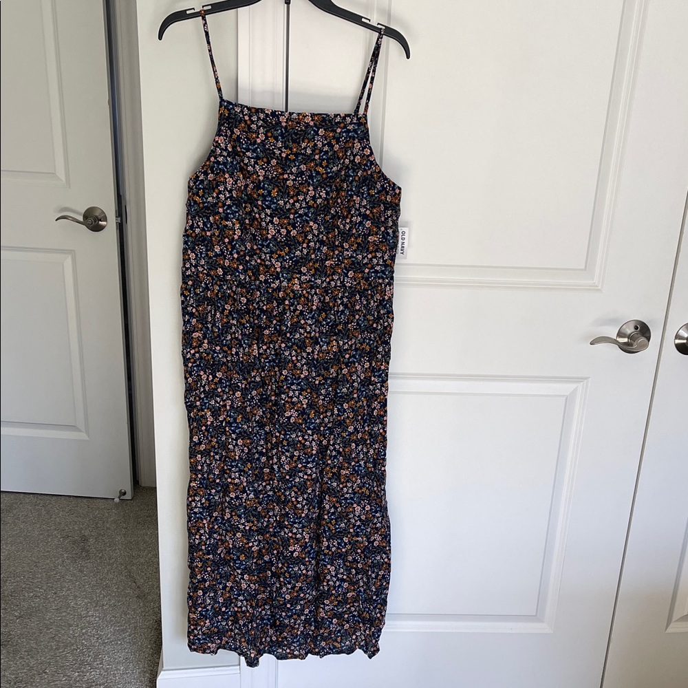 Old Navy Navy Floral Spaghetti Strap Maxi Dress, size xl, sundress.
